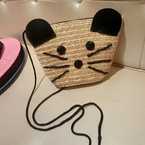 

Mini Mouse straw bag children Messenger bag for phone keys woven beach bag of kids 05008885