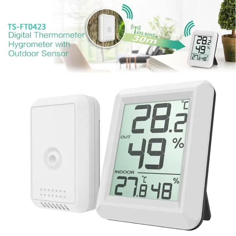 Digital Wireless Hygrometer LCD Thermometer Indoor Outdoor font b Electronic b font Temperature Humidity Monitor Weather