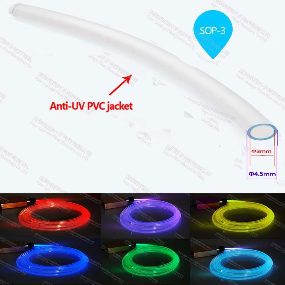 supper bright 3mm side emitting optic fiber for waterproof outdoor
