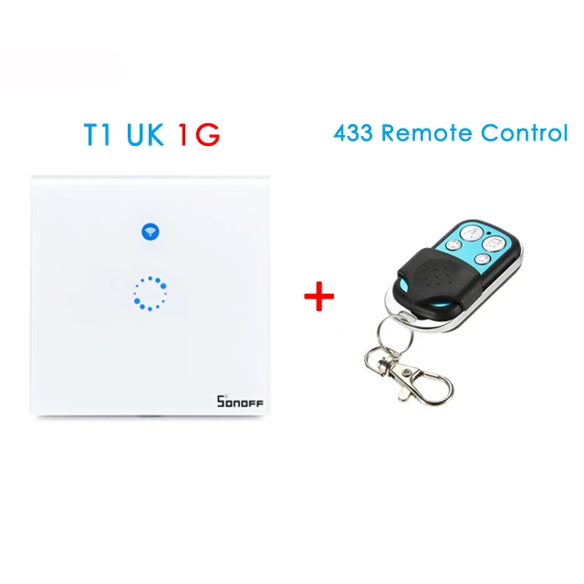 Sonoff WIFI умный сенсорный выключатель света T1 Великобритании партии 1 2 3 Gang Ewelink/433 RF/Голосовое управление Управление выключатель света Поддержка Alexa Google Home - Цвет: 1G and 433RC