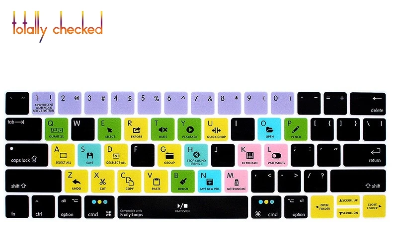 FL Studio Fruity Loops функциональные ярлыки силиконовый чехол для клавиатуры с