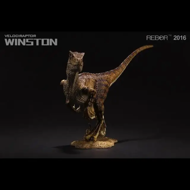 

REBOR Paleontology Collection 1:35 VELOCIRAPTOR Father and Son WINSTON & Stan with Scene Platform Limited Dinosaur Model