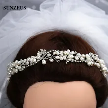 Красивая ручная работа, жемчуг, свадебная цепочка на голову, кристалл, Heandband, свадебные аксессуары для невесты,, SQ0241