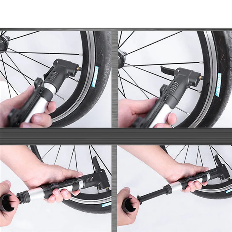Mini Portable Mini Bicycle Pump High Pressure Cycling Hand Air Pump Ball Tire Inflator Aluminum MTB Mountain Bike Pump #2A24 (6)
