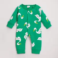 Childhood Shop Unisex Baby Boys&Girsl Swan Printed Cartoon Animal Cotton Raglan Sleeve Rompers Climbing Clothes Infant Jumpsuit
