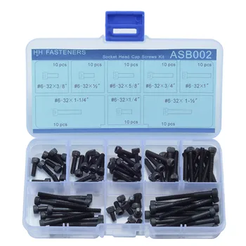 

#6-32 UNC 12.9 Grade Alloy Steel Hex Socket Head Cap Screws Assortment Set,80-piece