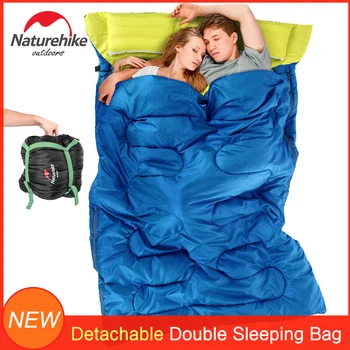 

Naturehike Detachable Double Sleeping Bag can be detached into 2 single Sleeping Bag for Adults autumn winter camping outdoors