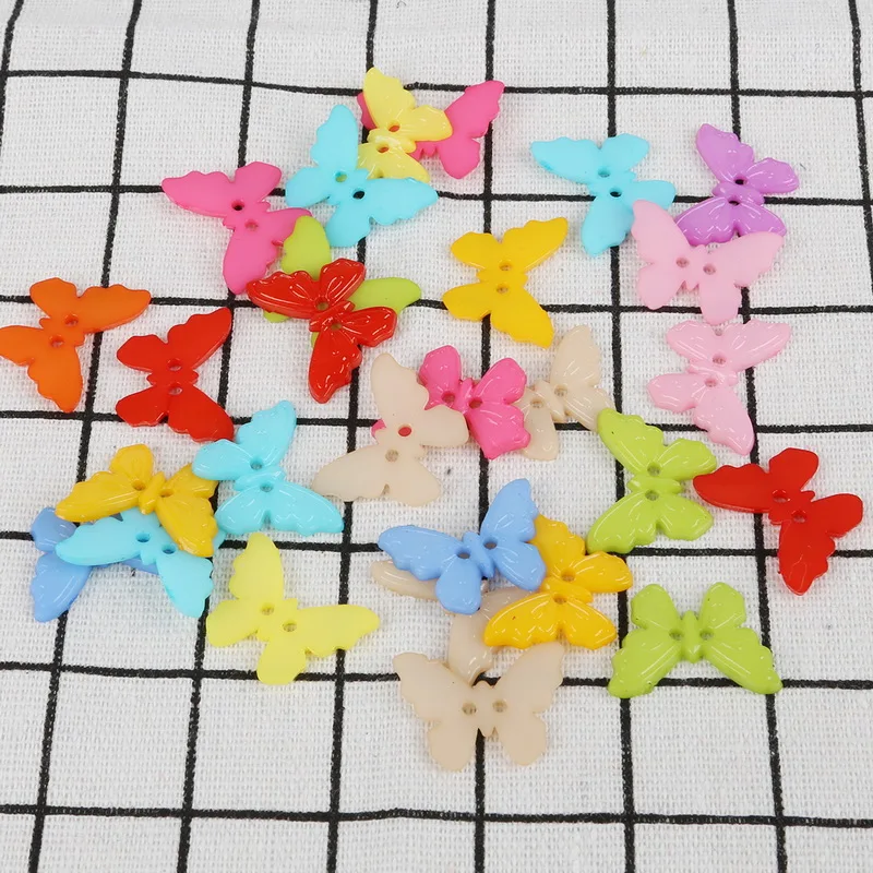 Пуговицы бабочки из смолы 23 х17 мм 50 шт./лот|butterfly buttons|buttons scrapbookingscrapbooking accessories |
