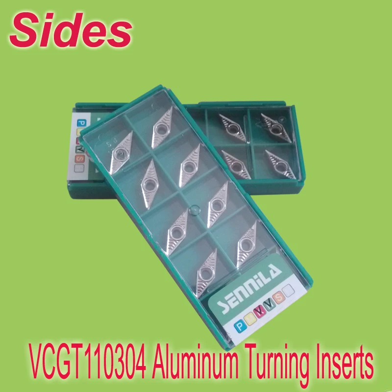 10 x VCGT110304 нет покрытие алюминий квасцы вставки резак карбида сплава для токарных держатель SVVCN / SVUCR