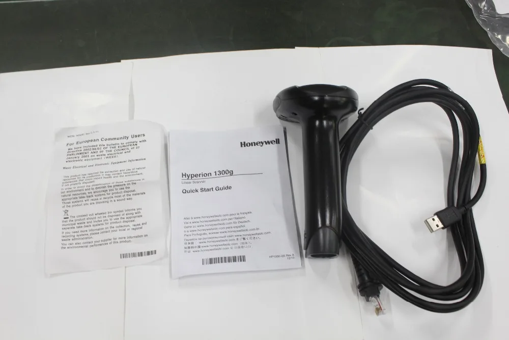 Ручной считыватель штрих кодов Honeywell Hyperion 1300g комплект черного сканера ГГц