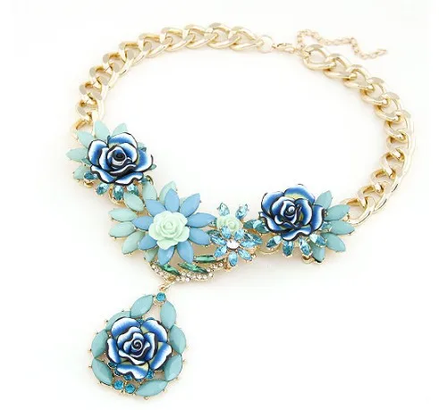 

F&U Newest Gorgeous Brand Necklace Fashion Jewelry Brunet Department Statement Necklace Women Choker Crystal Necklaces&Pendants