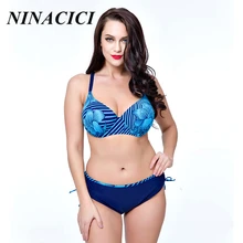 Ninacici Swimsuit Bikini 2017 Plus Size Swimwear Women’s swimming suit Bandeau Bather Bathingsuit Beach Wear Maillot De Bain