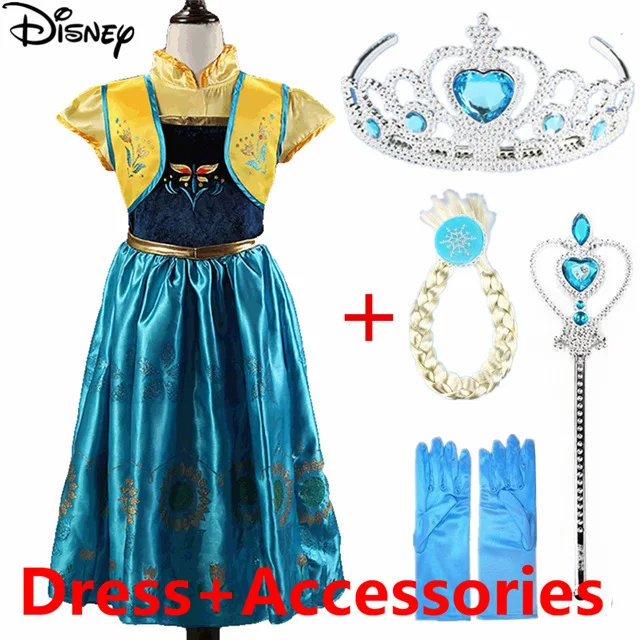 Disney Frozen Customs/Модная детская одежда для девочек платье Анны и Эльзы платья с Эльзой для маленьких девочек, детские платья принцессы, vestidos Infantis - Цвет: 1