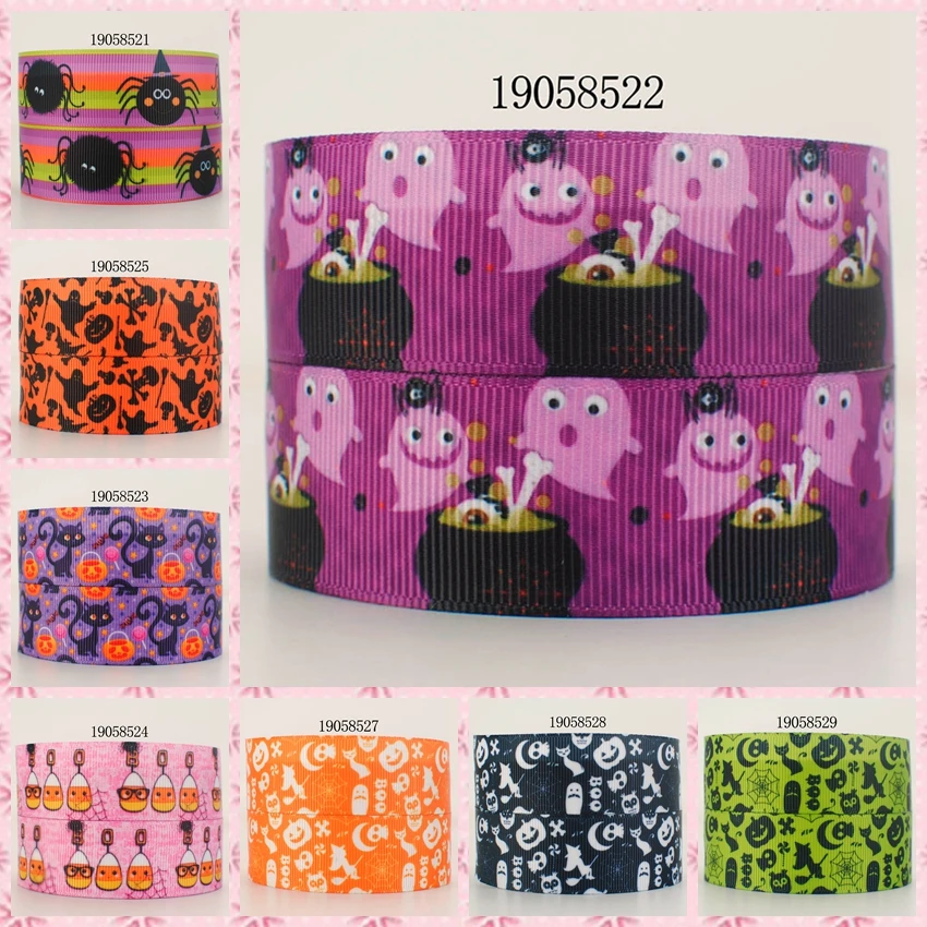 

New 50 yards Halloween Pumpkin pattern ribbon printed grosgrain ribbon 19058522