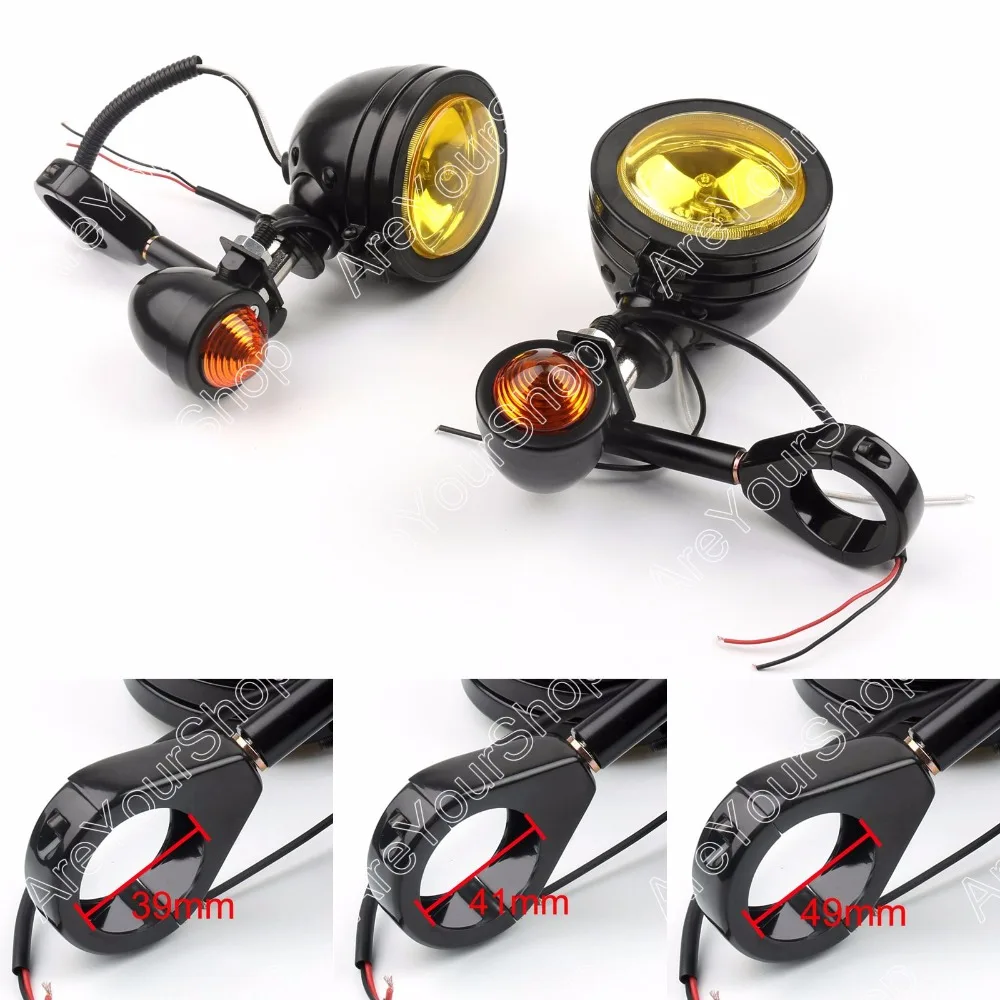 

Motorcycle Fog Lights Turn Signal H3 Bulb Fork Clamp Turn Signals 39/41/49mm For Harley New Styling Motor Accessories