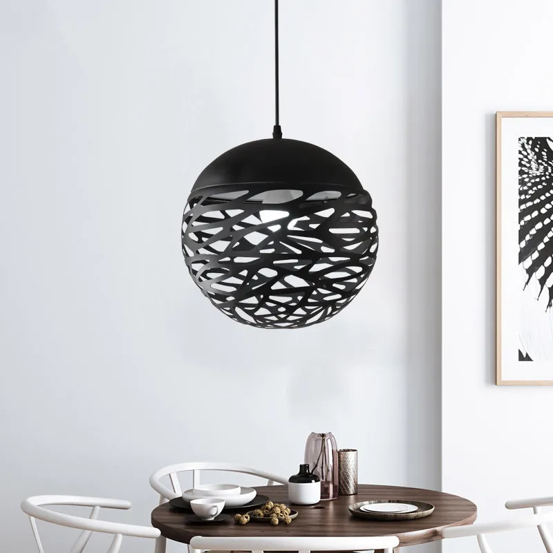 Modern-Pendant-Lights-Hollow-Ball-Pendant-Lamp-Black-Iron-Hanglamp-Light-Fixtures-Dining-kitchen-Room-avize