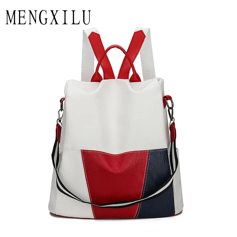 

High Quality PU Leather Anti-thief Women Backpack Large Capacity New Fashion School Bags for Teenager Girls Travel Bags Mochila