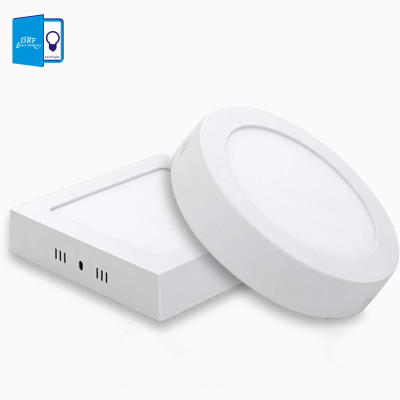 

[DBF] 6W/12W/18W/24W Round/Square Led Panel Light Surface Mounted LED Ceiling Down light for bathroom AC85-265V lampada led lamp