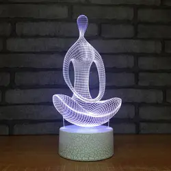 7 цветов изменить 3D usb-визуальный движения йоги моделирование осветительное оборудование настольная лампа светодио дный подарки на день