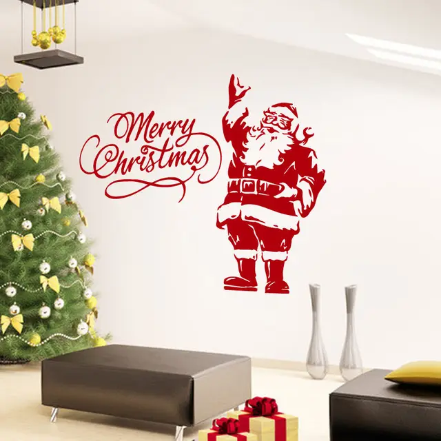 Aliexpress.com : Buy Wall Decals Merry Christmas Santa Claus Decal