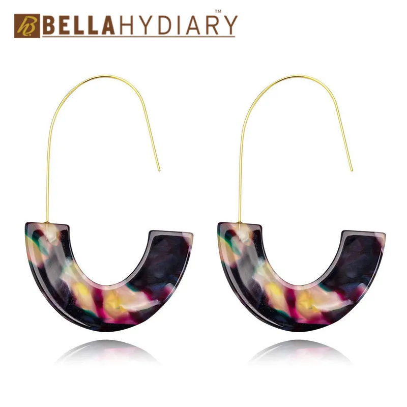 Bohemian Female Leopard Print Acrylic Earrings CC Hook Big Long Drop Earrings For Women Jewelry Pendientes Mujer Moda 2019 (7)