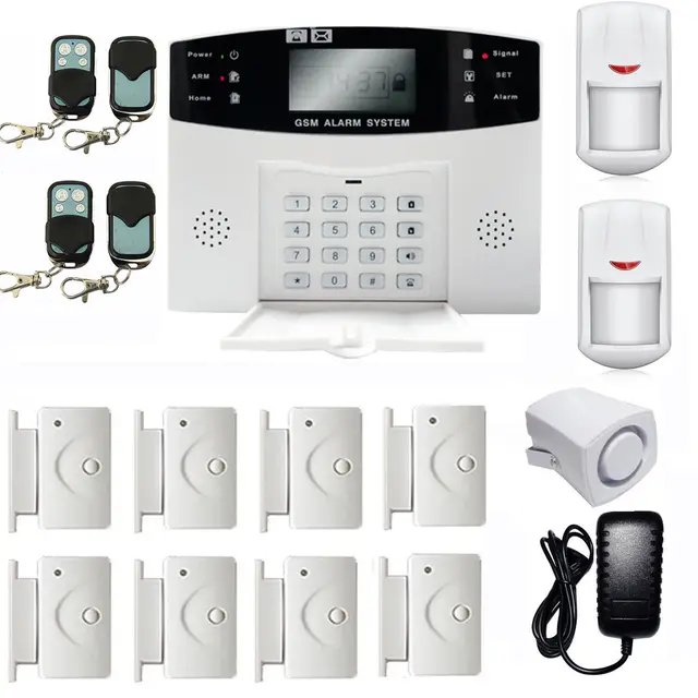 GSM 108 Zones Wireless & Wired Voice Home Alarm Security System LCD
