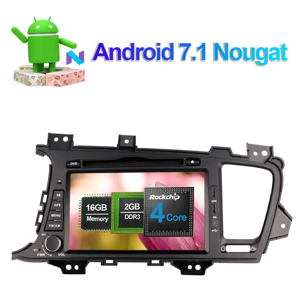 Top 4G LTE Android 8.0 Car DVD Player for Kia K5 Optima Magentis 2011-2015 GPS Navigation 2 Din Bluetooth Radio Stereo Head Unit 2