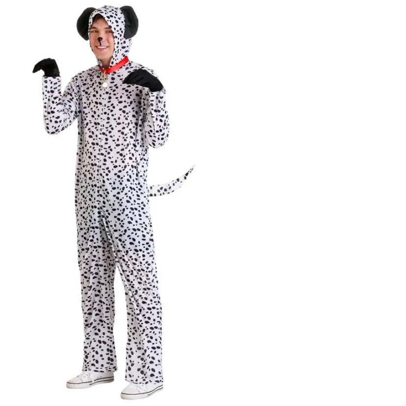 adult Хэллоуин Дети Мальчики Onesie Далматин пятнистая собака косплей костюм черный белый милые животные кигуруми Детский комбинезон пижамы для взрослых - Color: adult