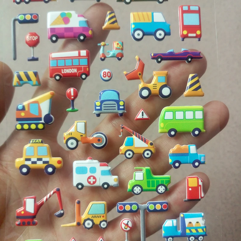 40 نماذج الكرتون 3D سيارة ملصقات ألعاب أطفال DIY الاطفال الصبي لعبة ملصقات هاتف محمول دفتر الديكور GiftsToy للأطفال