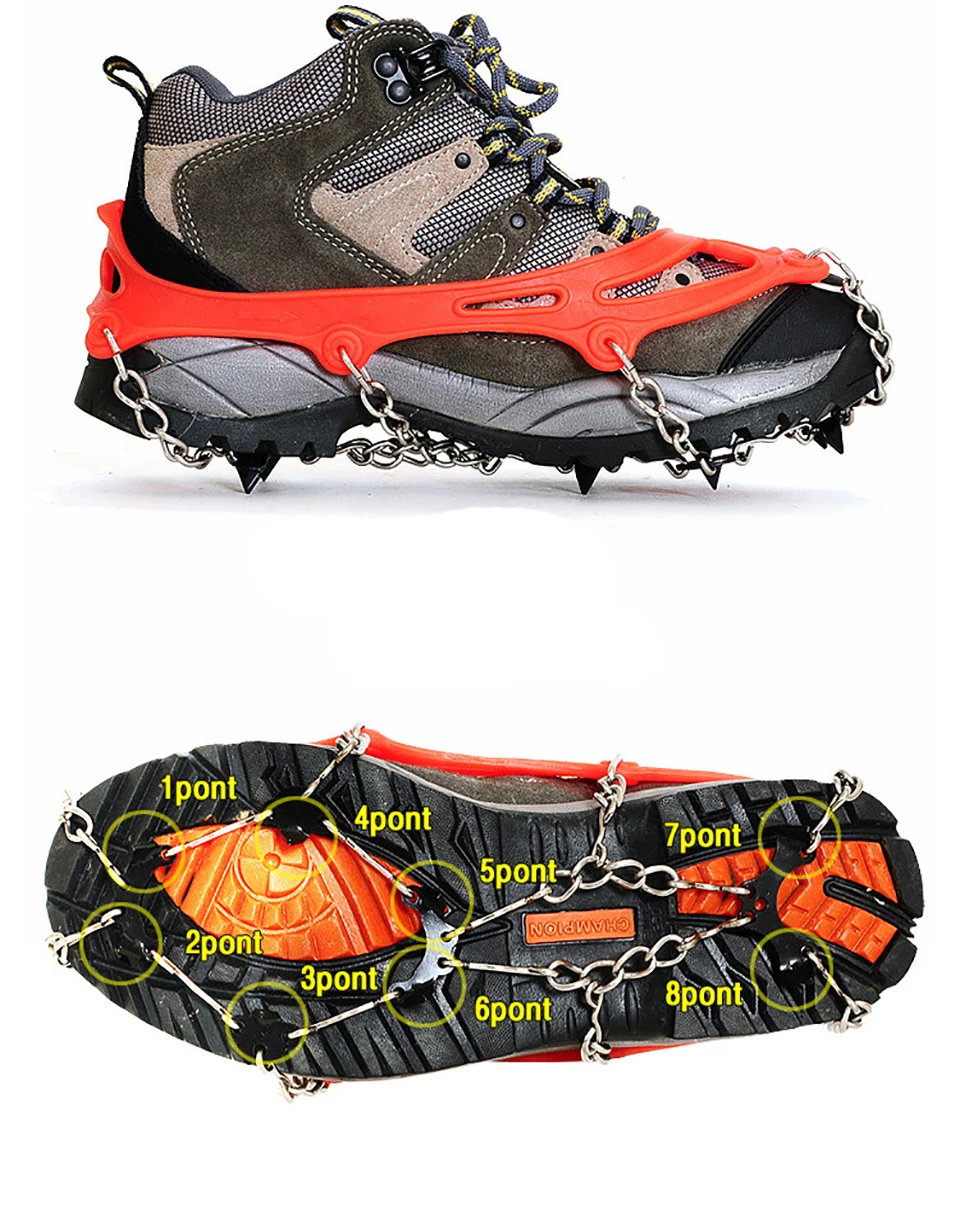 Quality M L Size Crampons 8 Teeth Outdoor Mountaineering Hiking