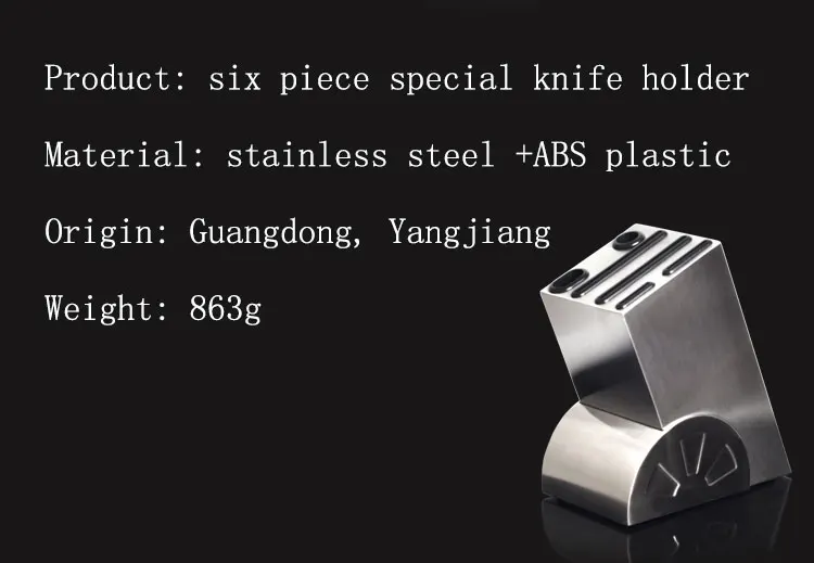 Современный 6-образными пазами Нержавеющая сталь Кухня Ножи для хранения кухонных ножей для от солнца и оборудован держателем ножей-mygift