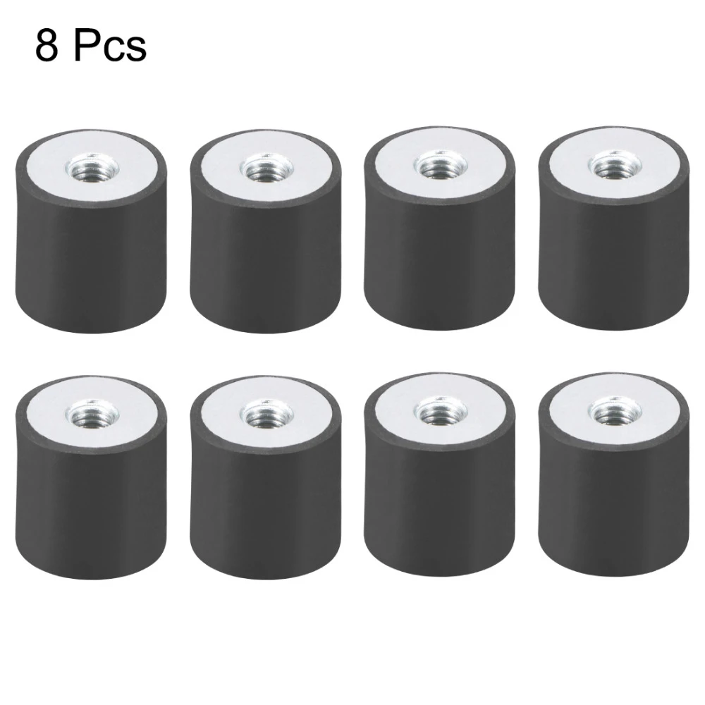 Uxcell 8-Pack M8 Thread Rubber Vibration Mounts - 40x25mm Anti-Vibration Isolators