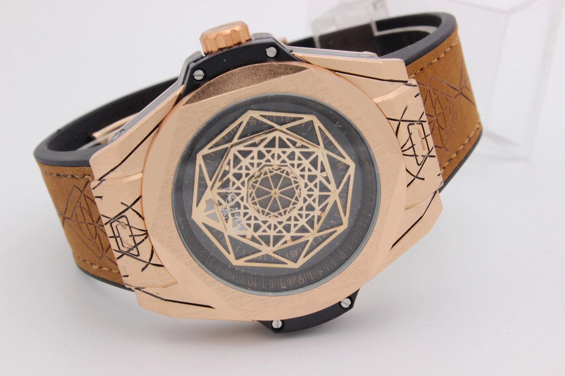 

Luxury Brand New Men Automatic Mechanical Self Wind Watch Rose Gold Silver Black Stainless Steel Brown Leather Sport Watches