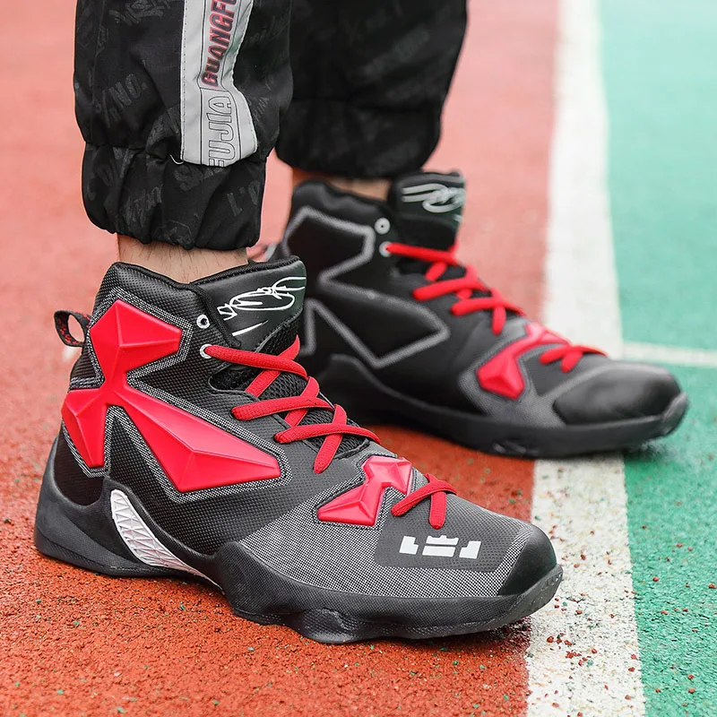 Alto-top hombres de baloncesto de chicos zapatos de mujer zapatos transpirable amortiguación formación zapatillas de baloncesto profesional cesta homme baloncesto