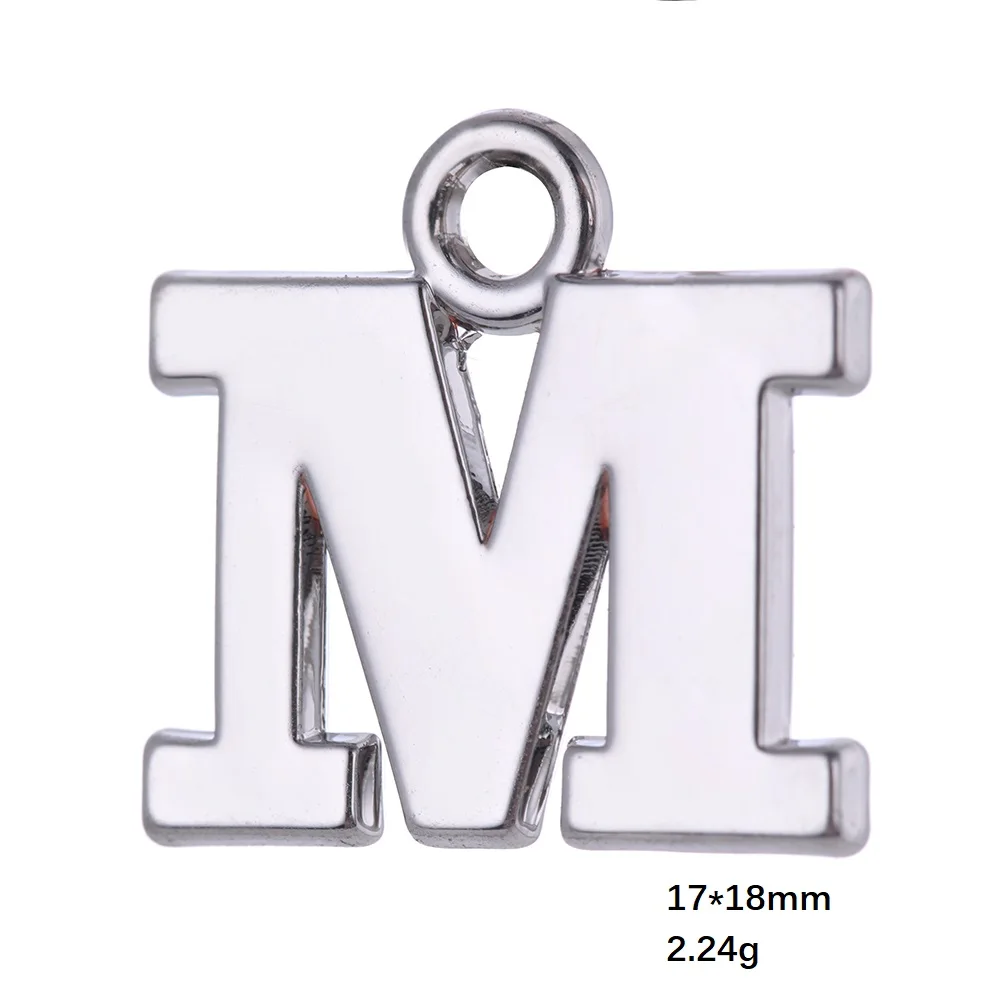 Skyrim 26 букв, Подвески для изготовления ювелирных изделий, подвеска из цинкового сплава с алфавитом для самостоятельного изготовления браслетов A B C D E F G H I J K L M - Окраска металла: M