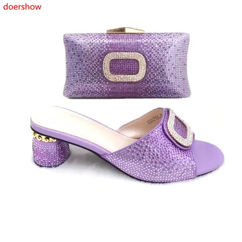 

doershow beautiful Shoes with Matching Bags for Wedding ladyShoe and Bag to Match for party Nigerian Shoes and Bag Set!HLM1-12