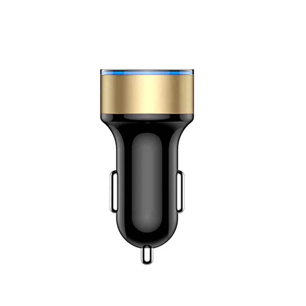 Автомобильное зарядное устройство 2.1A двойной USB быстрый заряд 2 порта ЖК-дисплей 12-24 в прикуриватель зарядное устройство адаптер для мобильного телефона# P1 - Название цвета: GD
