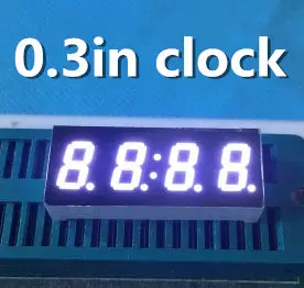 

Four digits 0.3" 0.3in clock digital display Common cathode 4Bit Digital Tube 7 segment 0.3" White LED Display