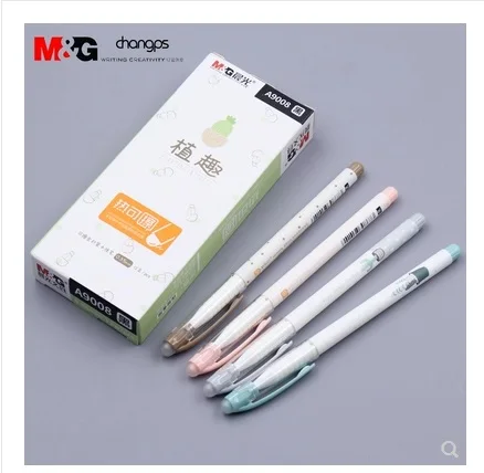 

12 PCS/LOT M&G Chenguang stationery 0.5 black planting interest cute unisex heat-variable erasable pen gel pen