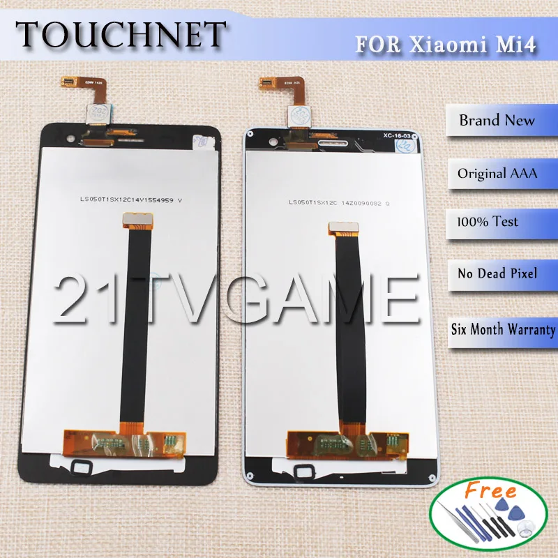 50Pcs Lot High Quality Repair LCD Display For Xiaomi Mi4 and Touch Screen Digitizer Replacement Smart