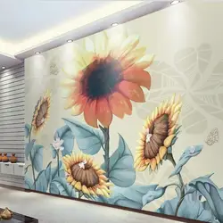 Beibehang пользовательские большой fresco ручная роспись ретро подсолнечника ТВ фон окружающей среды обои papel де parede para кварто