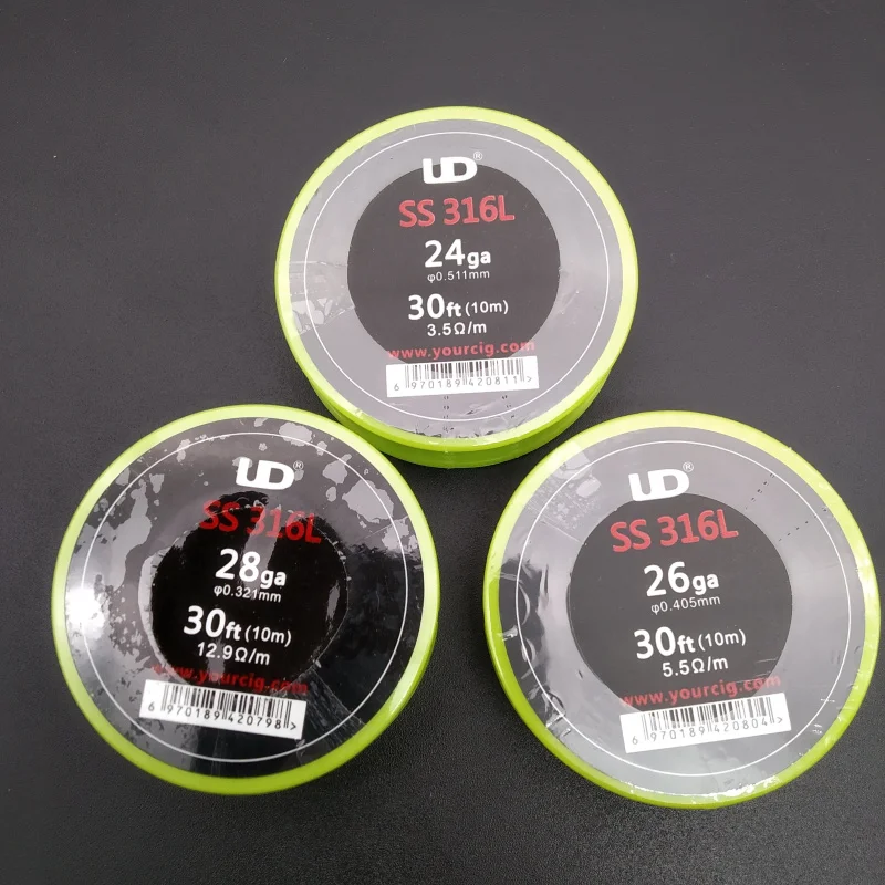 Youde UD нержавеющая сталь SS316L провод с 28ga 26ga 24ga (10 м/рулон) vape|Аксессуары| |