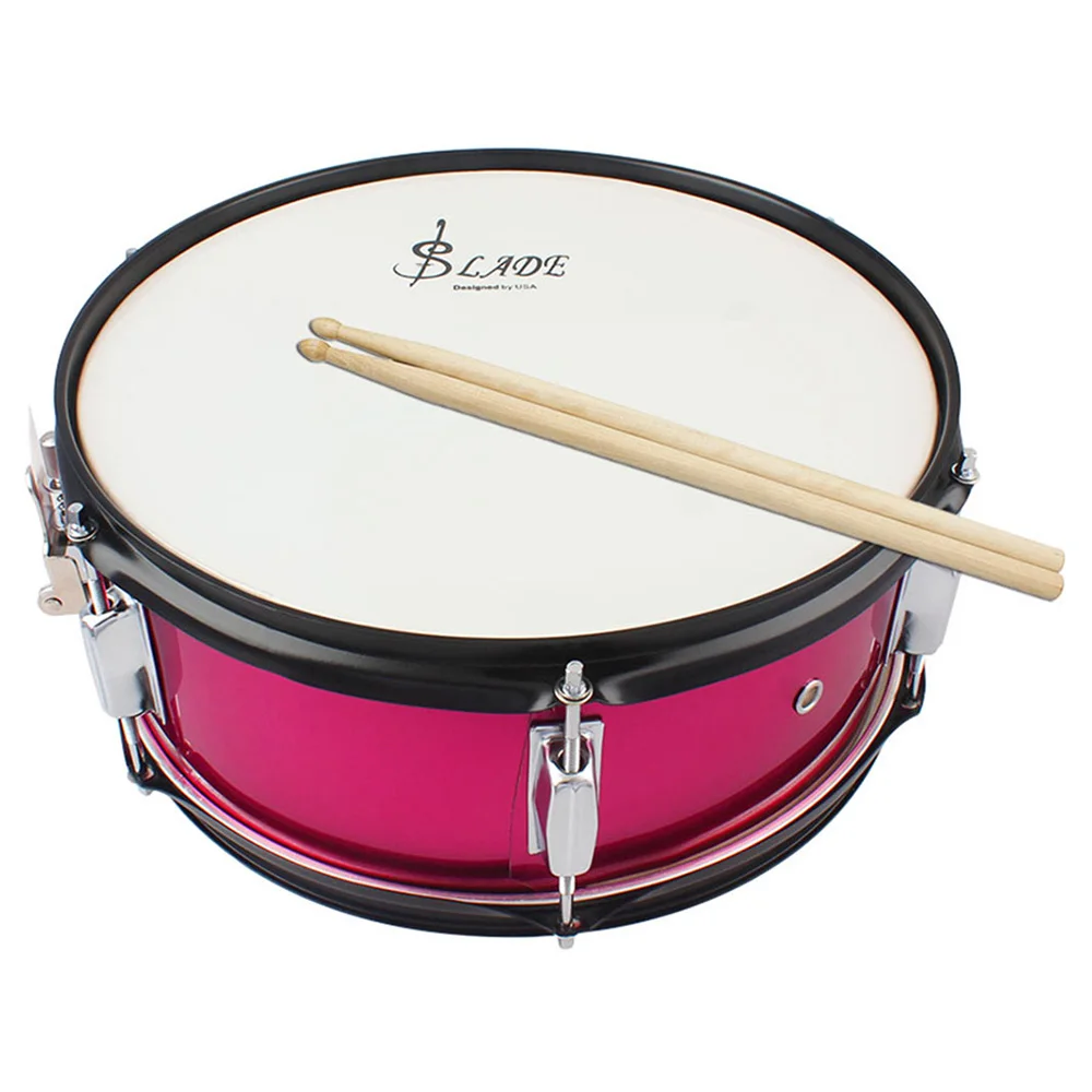 

SLADE Rose Red 14 inch Small Snare Drum with Sticks Straps Wrench Rust-resistant Anti-fade Aluminum Alloy Edge Embedded Fixation