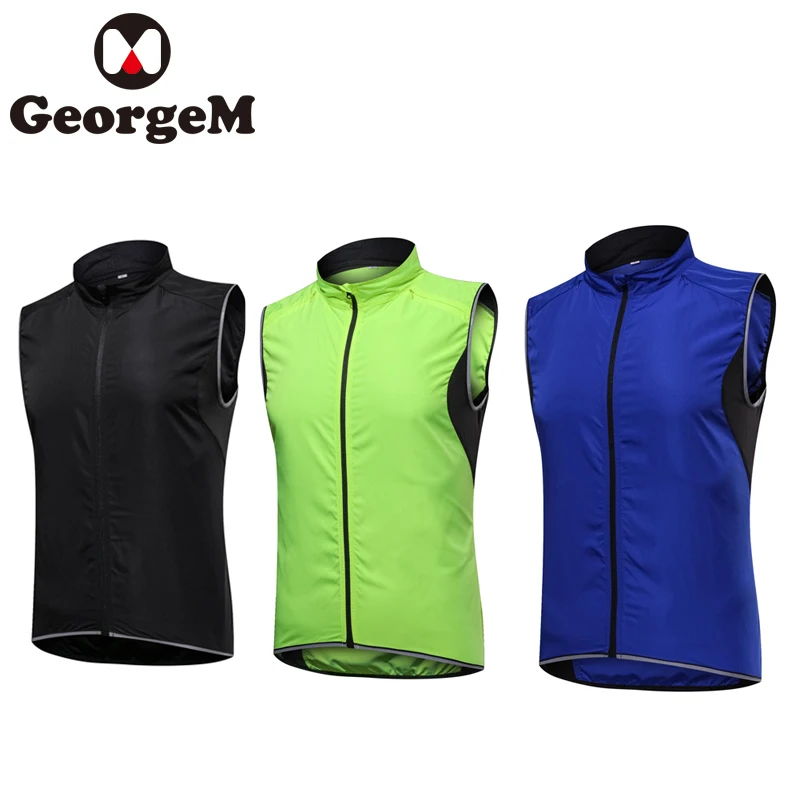 

2019 Waterpoof Men's Reflective Cycling Vests Sleeveless Breathable Waistcoat Running Cycling Jackets MTB Bicycle Top Clothing