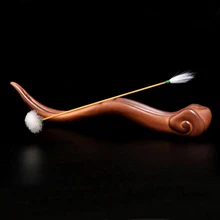 Двухсторонняя бамбуковая ручка гусиные перья ушные палочки палочка для ушей инструмент по уходу