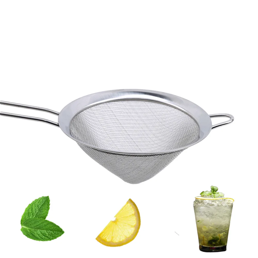 

Newly High Quality Stainless Steel Conical Cocktail Bartender Double Filter Net Bartending Professional Filter Bar Appliance