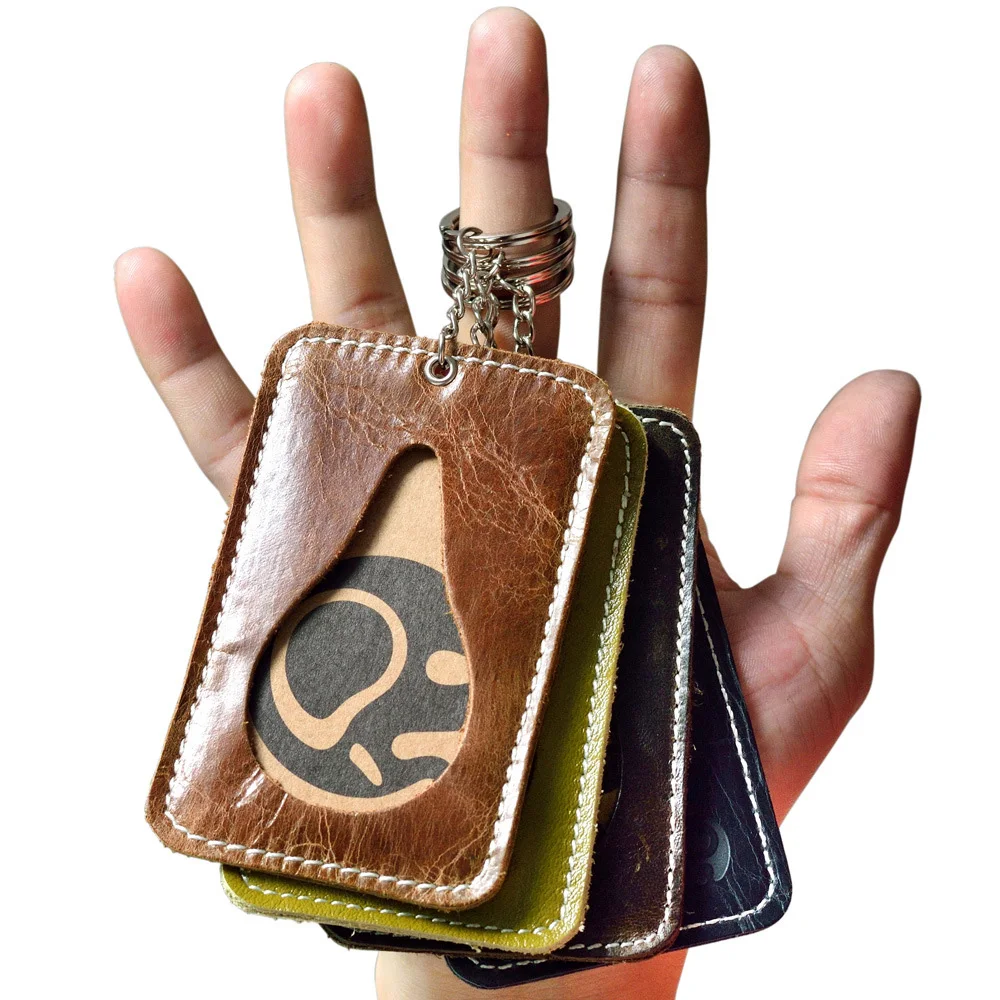Хороший кожаный тонкий чехол для банковских карт, качественный карман для удостоверения личности, мини карточный кошелек для мужчин, маленький брелок для ключей, держатель для карт, набор наличных карт
