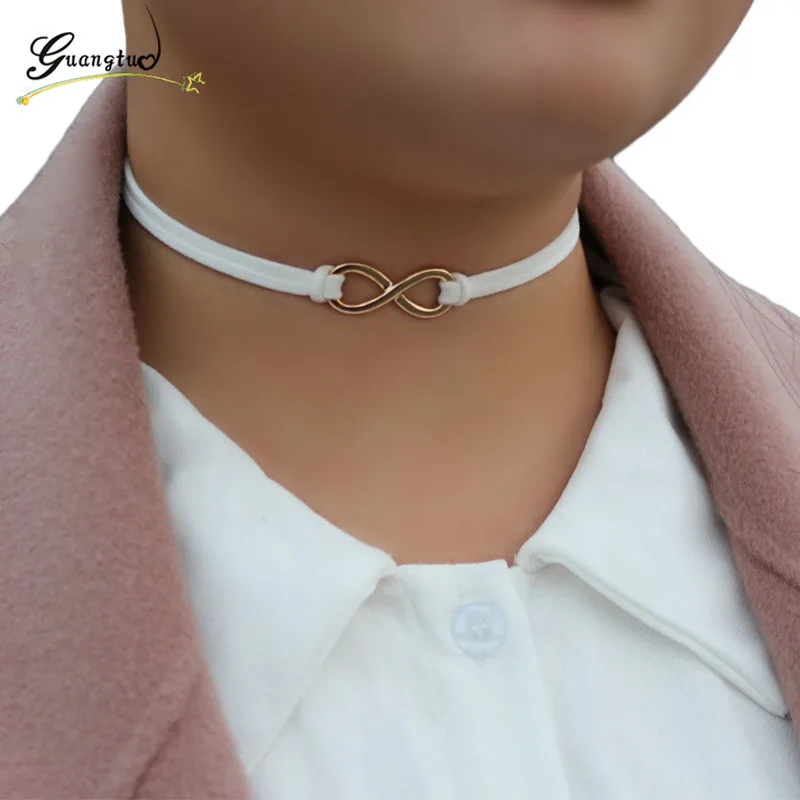 

1PCS 8 Number Shape Multilayer Velvet Chokers Necklaces Decorative Female Short Neck Chain Of Clavicle Fashion Bijoux