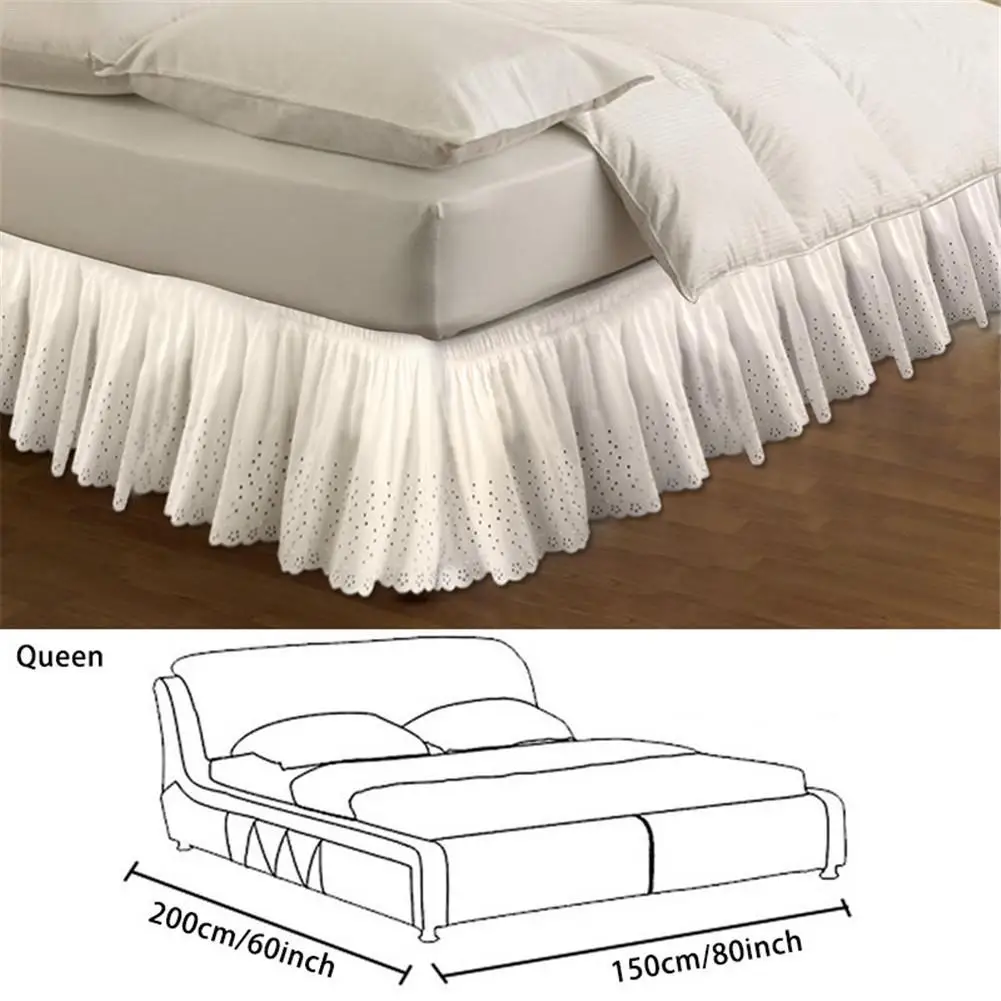 Кровать юбка-пояс вокруг легкой посадки хлопок вышивать покрывало Королевское пыль рябь матрас крышка 1,5 m/1,8 m/2 m односпальная кровать юбка