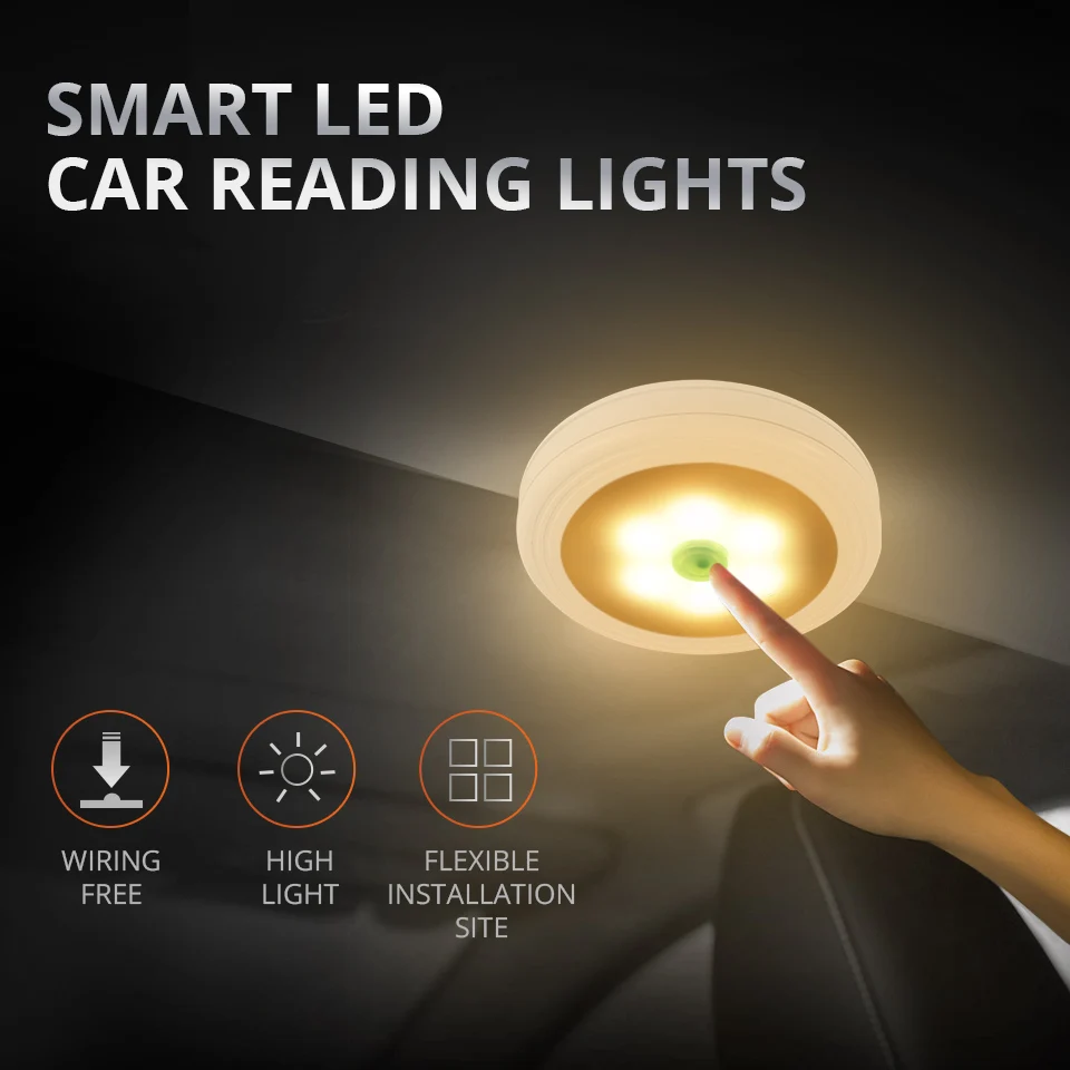Automobile Portable UFO LED Car Reading Lamp Yellow/White Light Vehicle Inside Mini Book Light for Bedroom Closet Cabin Automobile Portable UFO LED Car Reading Lamp Yellow/White Light Vehicle Inside Mini Book Light for Bedroom Closet Cabin